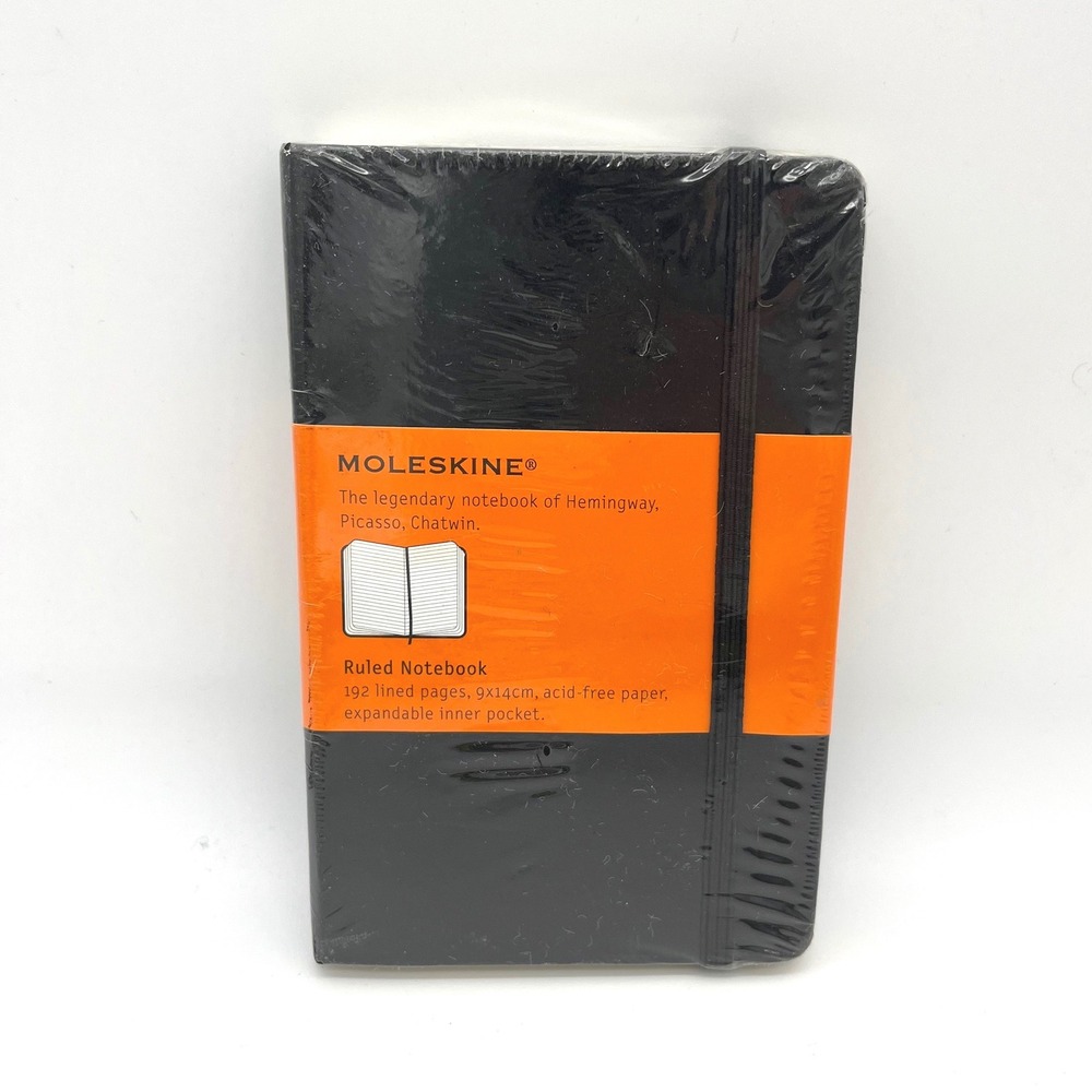 Moleskine Ruled Notebook Pocket Black Hard Cover 192 Lined Pages 3.5x5.5‎ New
